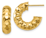 14KYG Hammered Fancy Hoops
