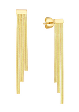 14KYG Snake Chain Tassel Earrings