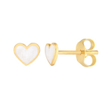 14KYG Enamel Heart Studs