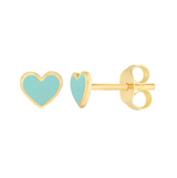 14KYG Enamel Heart Studs
