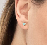 14KYG Enamel Heart Studs