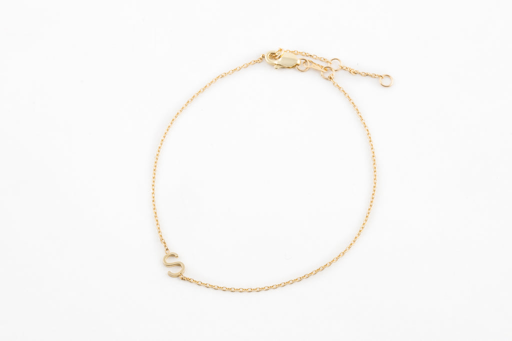 14K Gold Initial M Bolo Bracelet - Oaks Jewelers