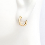 14KYG Mini Diamond Huggie Earrings