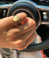 14K Custom Initial Signet Ring