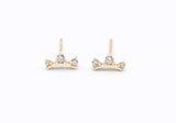 14K Diamond Half Moon Earrings