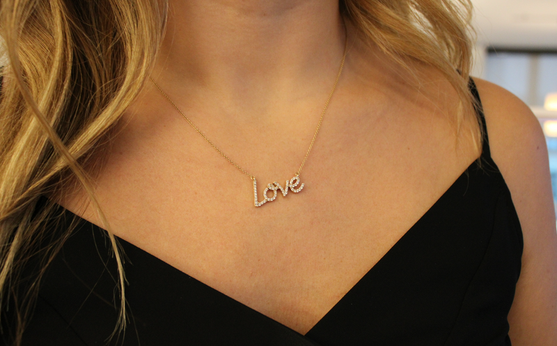 14KYG Diamond Love Necklace