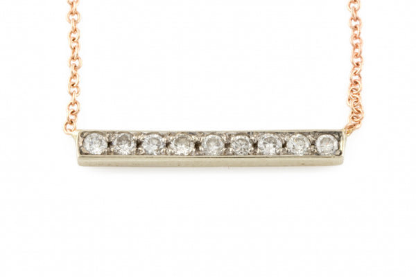 14KRG Diamond Bar Necklace
