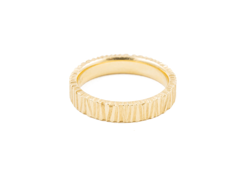 14K Hand Carved Simone Ring 4mm